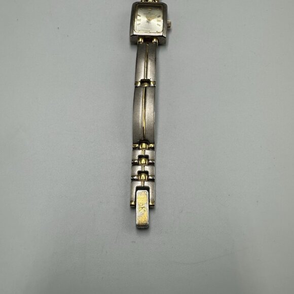 3/$30 Anne Klein Watch Women Silver Gold Matte Finish Rectangle Dial  7" - Picture 4 of 15